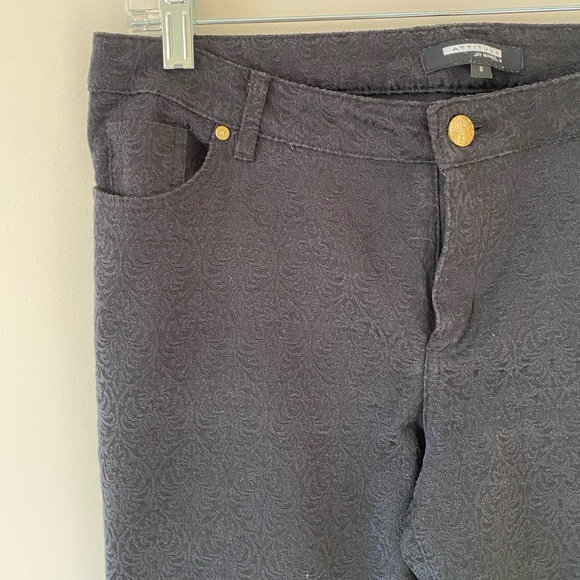 Black patterned Vintage Inspired Pants - Picture 5 of 9